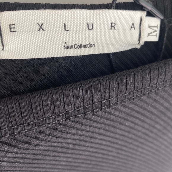 Exlura Black Long Sleeve Off Shoulder Top Batwing Casual Oversized Solid Tee, M - Picture 10 of 10